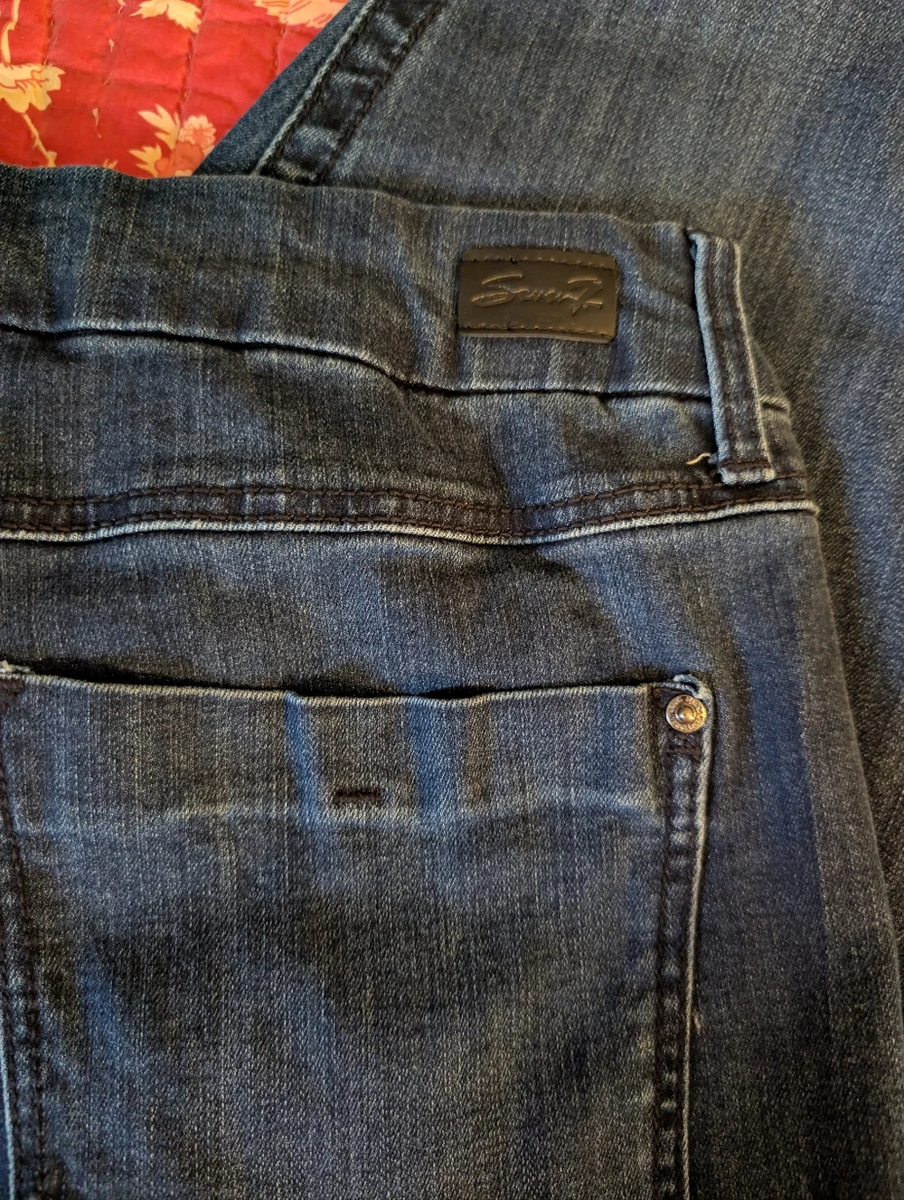 Seven7 Tummyless High Rise Jeans, 16, Straight Leg, Dark Blue, 33" Inseam, NWOT - Picture 8 of 9